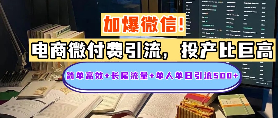 电商微付费引流,投产比巨高,简单高效+长尾流量+粉丝质量高,单人单日引流500+创业粉六月网创-网创项目资源站-副业项目-创业项目-搞钱项目六月网创
