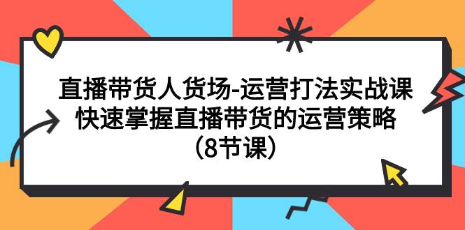直播带货人货场-运营打法实战课：快速掌握直播带货的运营策略（8节课）六月网创-网创项目资源站-副业项目-创业项目-搞钱项目六月网创