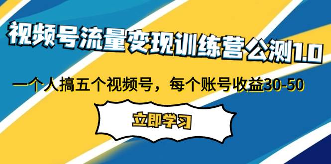 视频号流量变现训练营公测1.0:一个人搞五个视频号,每个账号收益30-50六月网创-网创项目资源站-副业项目-创业项目-搞钱项目六月网创