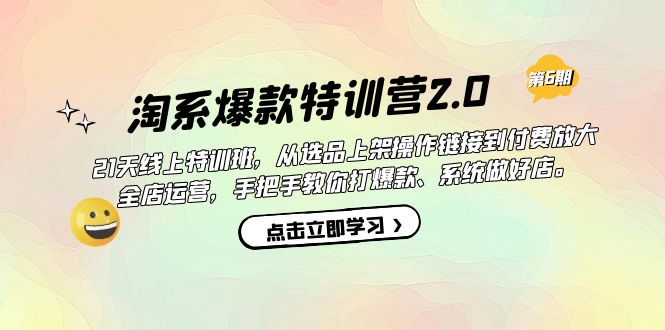 淘系爆款特训营2.0【第六期】从选品上架到付费放大 全店运营 打爆款 做好店六月网创-网创项目资源站-副业项目-创业项目-搞钱项目六月网创