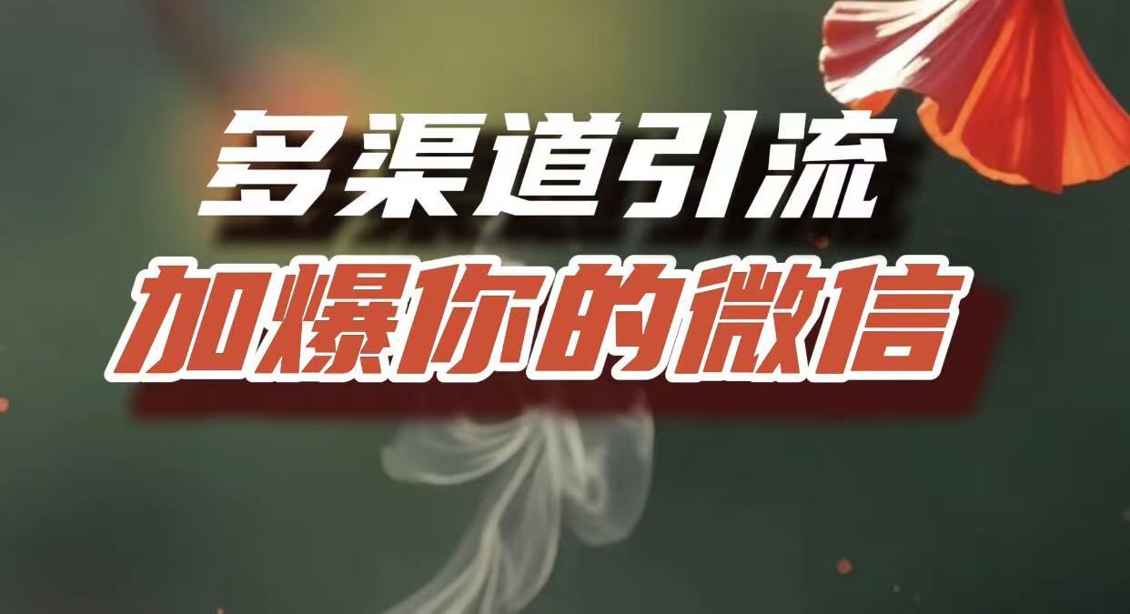 多渠道引流,加爆你的微信,把流量导入到私域,这是每一个想要在互联网赚钱的人必须掌握的底层能力六月网创-网创项目资源站-副业项目-创业项目-搞钱项目六月网创