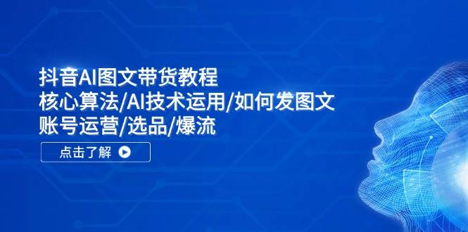 抖音AI图文带货教程:核心算法/AI技术运用/如何发图文/账号运营/选品/爆流六月网创-网创项目资源站-副业项目-创业项目-搞钱项目六月网创