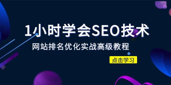 1小时学会SEO技术 网站排名优化实战高级教程-秒杀市面95%收费几千的SEO教程六月网创-网创项目资源站-副业项目-创业项目-搞钱项目六月网创