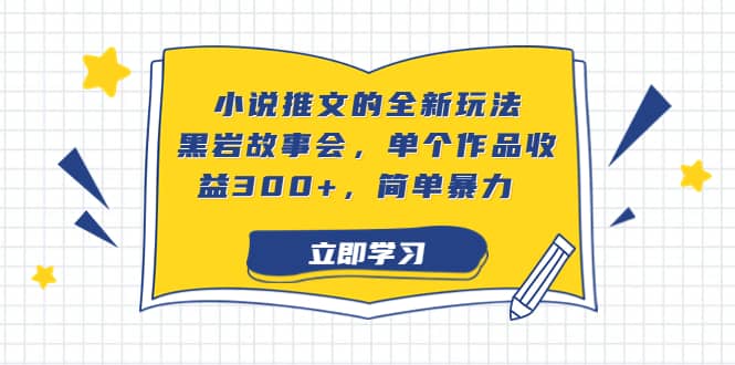 小说推文的全新玩法，黑岩故事会，单个作品收益300+，简单暴力六月网创-网创项目资源站-副业项目-创业项目-搞钱项目六月网创