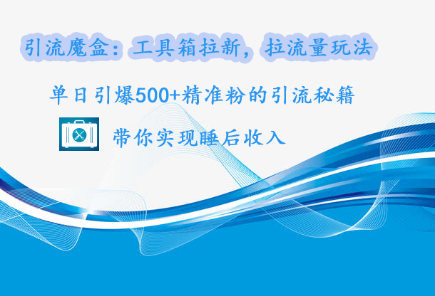 引流魔盒:工具箱拉新,拉流量玩法,单日引爆500+精准粉的引流秘籍,带你实现睡后收入六月网创-网创项目资源站-副业项目-创业项目-搞钱项目六月网创