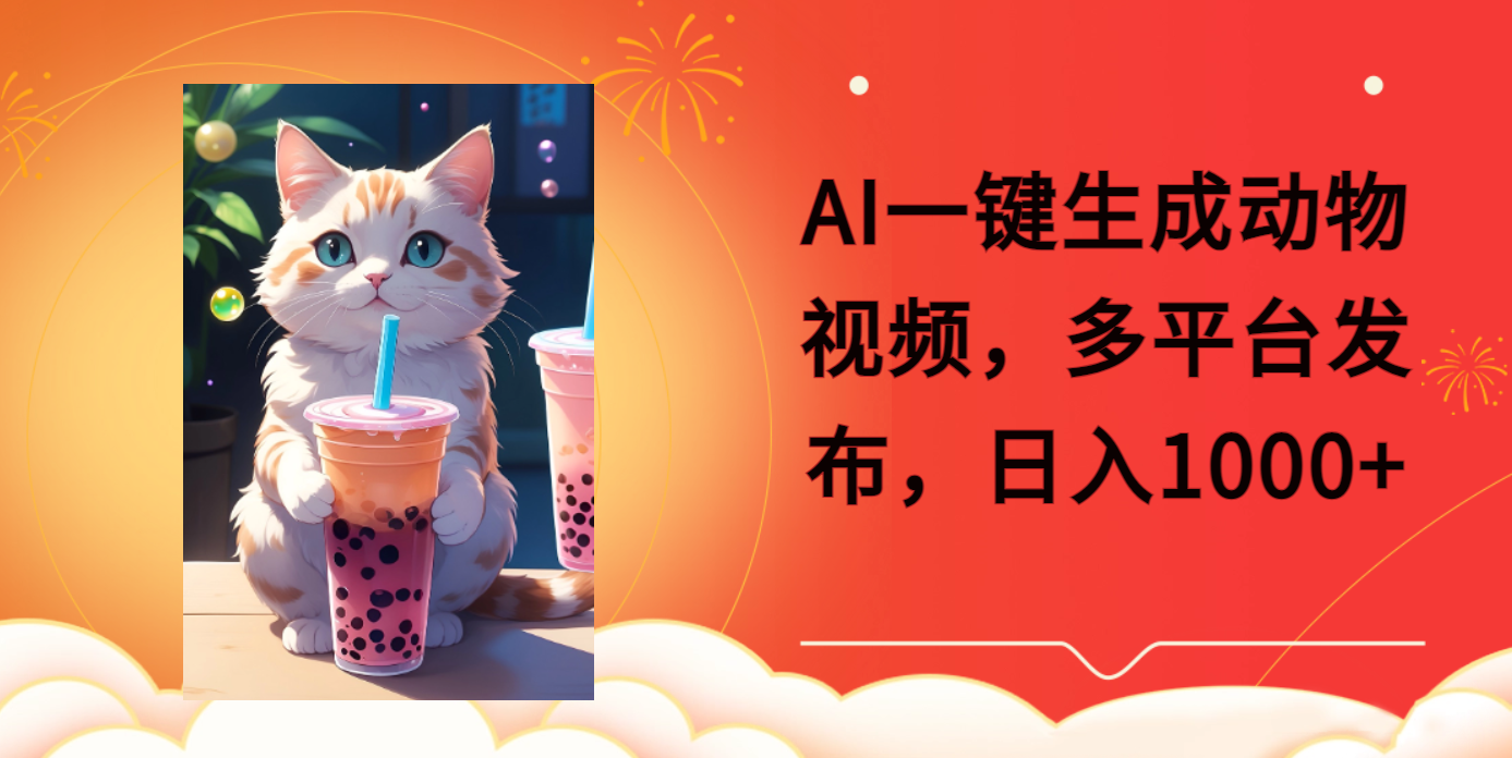 AI一键生成动物搞笑视频,多平台发布,轻松破千万播放,日入2000+六月网创-网创项目资源站-副业项目-创业项目-搞钱项目六月网创