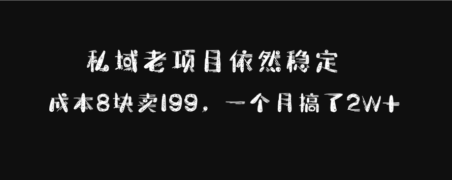 私域老项目依然稳定,成本8块卖199,一个月搞了2W+六月网创-网创项目资源站-副业项目-创业项目-搞钱项目六月网创