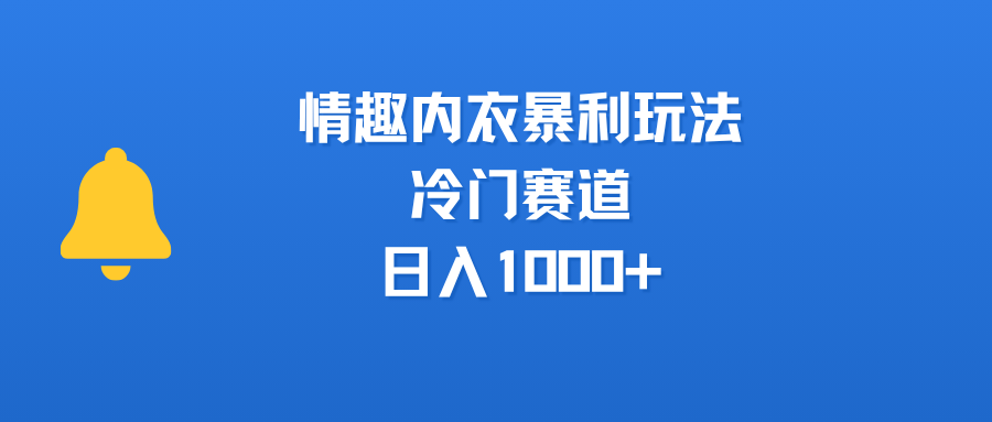 情趣内衣暴利玩法,冷门赛道,日入1000+六月网创-网创项目资源站-副业项目-创业项目-搞钱项目六月网创