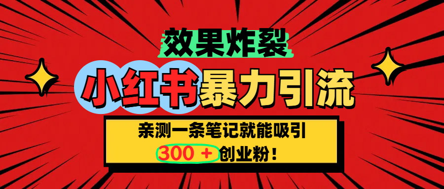 小红书炸裂玩法,亲测一条笔记就能吸引300+精准创业粉!六月网创-网创项目资源站-副业项目-创业项目-搞钱项目六月网创