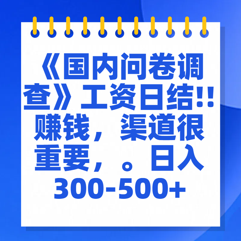 问卷调查答题，一个人在家也可以闷声发大财，小白一天2张，【揭秘】六月网创-网创项目资源站-副业项目-创业项目-搞钱项目六月网创