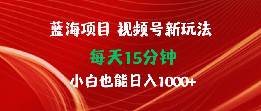 蓝海项目视频号新玩法 每天15分钟 小白也能日入1000+六月网创-网创项目资源站-副业项目-创业项目-搞钱项目六月网创