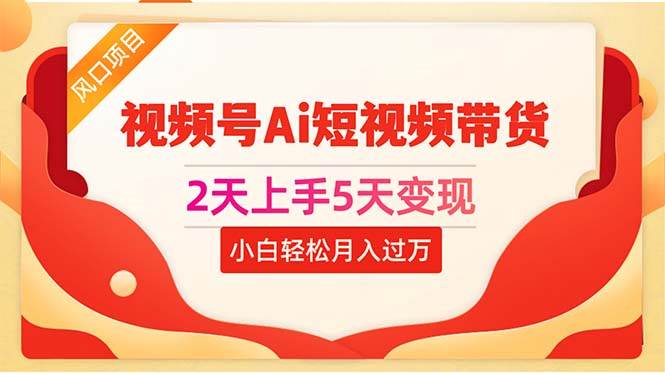 2天上手5天变现视频号Ai短视频带货0粉丝0基础小白轻松月入过万六月网创-网创项目资源站-副业项目-创业项目-搞钱项目六月网创