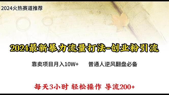 2024年最新暴力流量打法,每日导入300+,靠卖项目月入10W+六月网创-网创项目资源站-副业项目-创业项目-搞钱项目六月网创