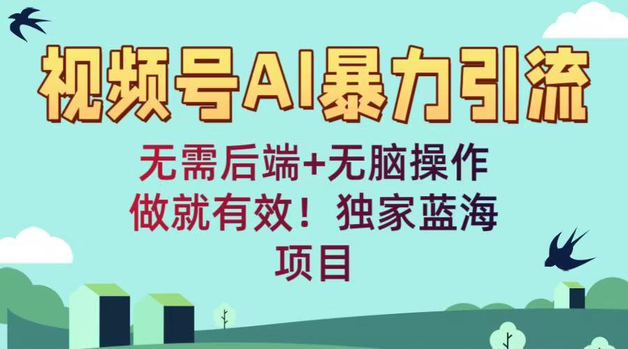 视频号AI暴力引流：无需后端+无脑操作，做就有效！独家蓝海项目六月网创-网创项目资源站-副业项目-创业项目-搞钱项目六月网创
