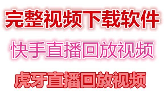 快手直播回放视频/虎牙直播回放视频完整下载(电脑软件+视频教程)六月网创-网创项目资源站-副业项目-创业项目-搞钱项目六月网创