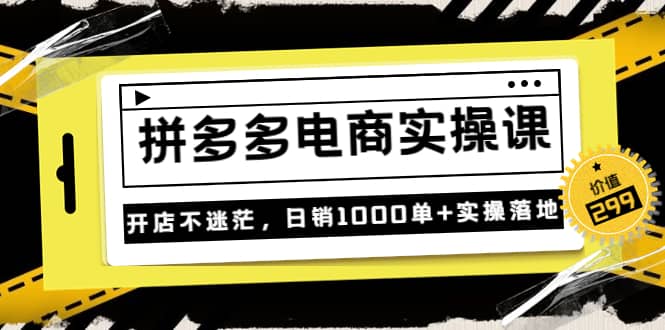 《拼多多电商实操课》开店不迷茫,日销1000单+实操落地(价值299元)六月网创-网创项目资源站-副业项目-创业项目-搞钱项目六月网创