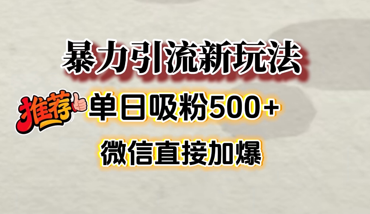 微信加爆的引流超级方法,单日吸粉500➕六月网创-网创项目资源站-副业项目-创业项目-搞钱项目六月网创