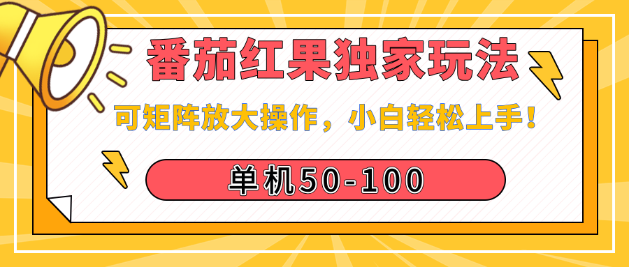番茄红果独家玩法,单机50-100,可矩阵放大操作,小白轻松上手!六月网创-网创项目资源站-副业项目-创业项目-搞钱项目六月网创