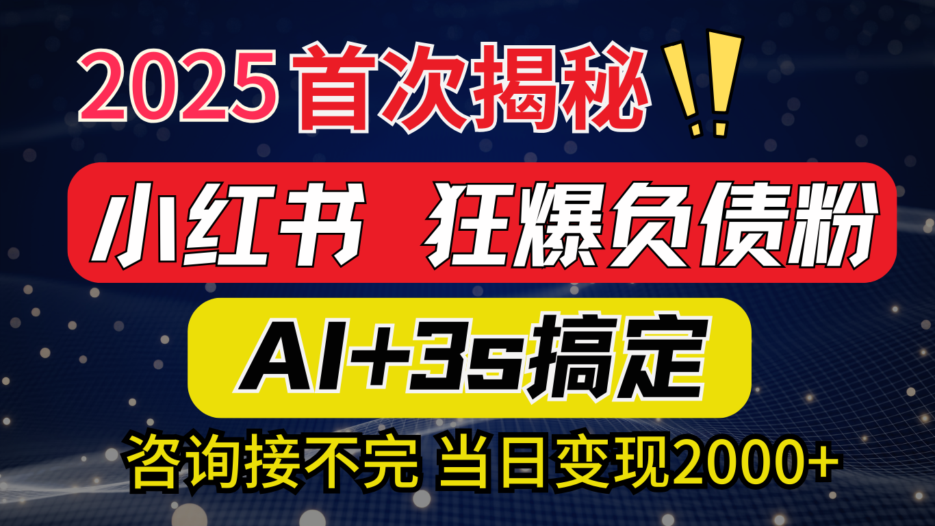 2025引流天花板：最新小红书狂暴负债粉思路，咨询接不断，当日入2000+六月网创-网创项目资源站-副业项目-创业项目-搞钱项目六月网创