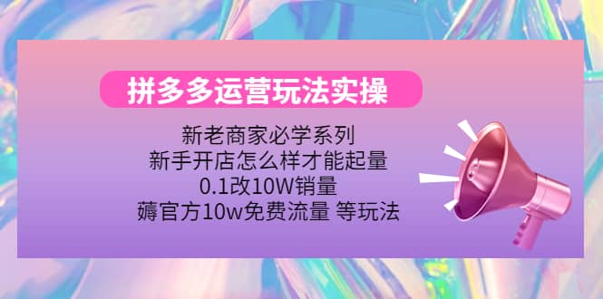多多运营玩法实操六月网创-网创项目资源站-副业项目-创业项目-搞钱项目六月网创