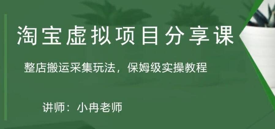 淘宝虚拟整店搬运采集玩法分享课:整店搬运采集玩法,保姆级实操教程六月网创-网创项目资源站-副业项目-创业项目-搞钱项目六月网创