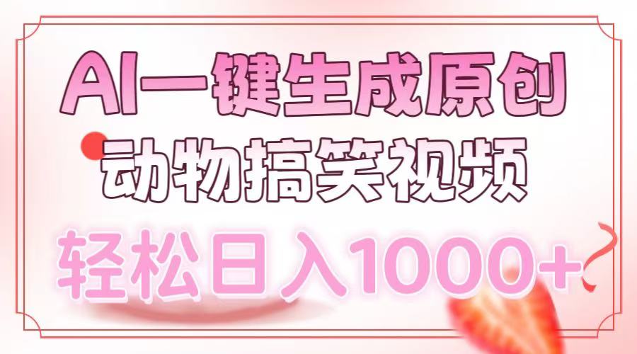 AI一键生成原创动物搞笑视频，轻松日入1000+六月网创-网创项目资源站-副业项目-创业项目-搞钱项目六月网创