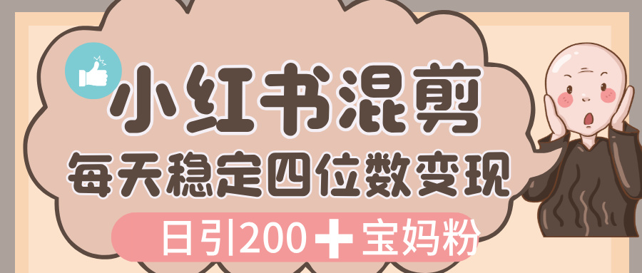 价值 3980 的小红书混剪, 虚拟变现,日引 200+宝妈创业粉,每天稳定四位数变现六月网创-网创项目资源站-副业项目-创业项目-搞钱项目六月网创