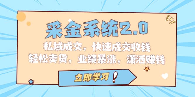 采金 系统2.0,私域成交,快速成交收钱,轻松卖货,业绩暴涨,潇洒赚钱六月网创-网创项目资源站-副业项目-创业项目-搞钱项目六月网创