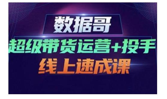 数据哥·超级带货运营+投手线上速成课，快速提升运营和熟悉学会投手技巧六月网创-网创项目资源站-副业项目-创业项目-搞钱项目六月网创
