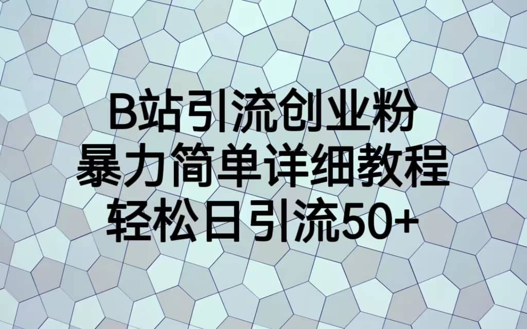 B站引流创业粉，暴力简单详细教程，轻松日引流50+六月网创-网创项目资源站-副业项目-创业项目-搞钱项目六月网创