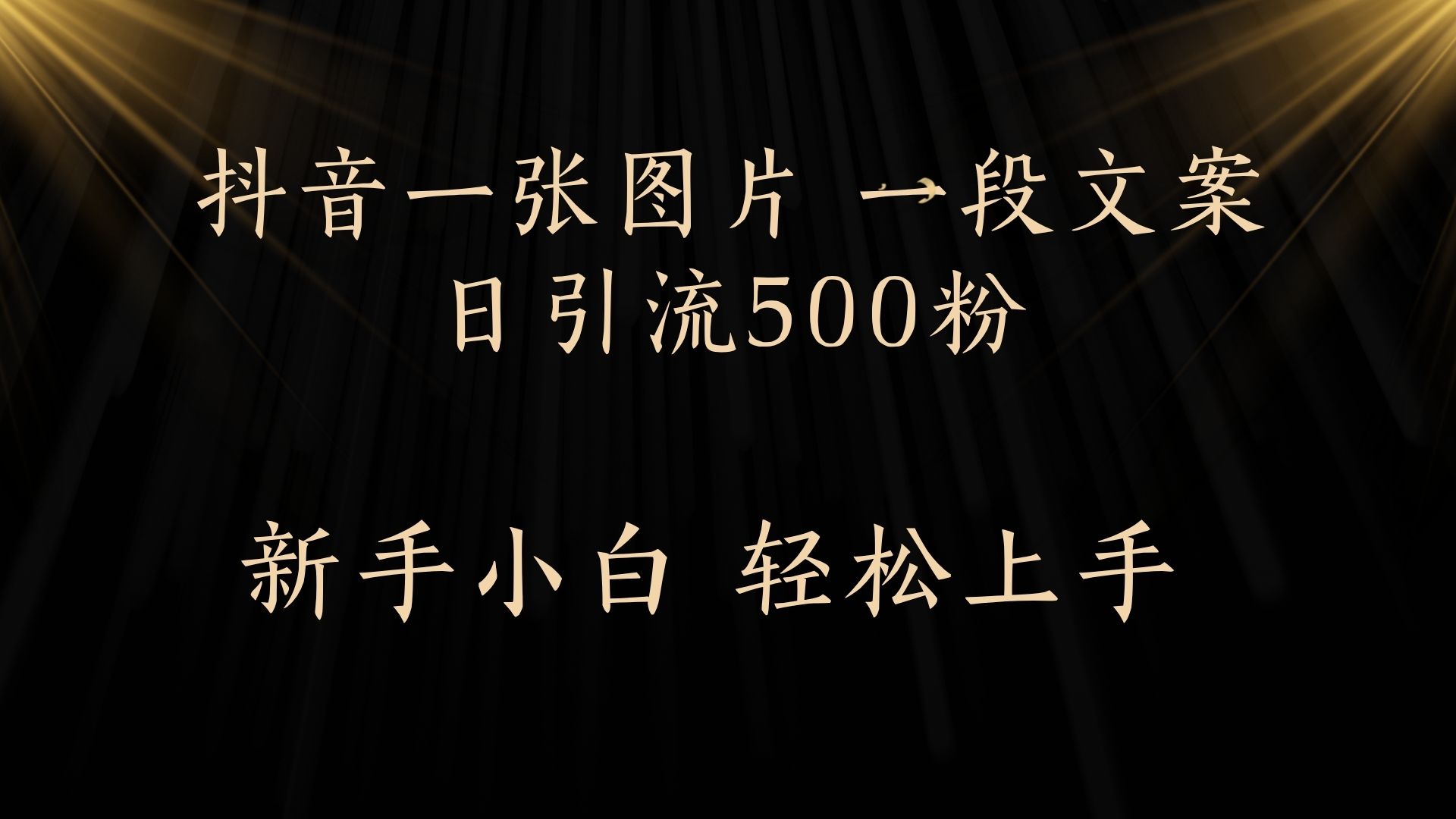每天2分钟,抖音一张图片 一段文案日引流500粉六月网创-网创项目资源站-副业项目-创业项目-搞钱项目六月网创