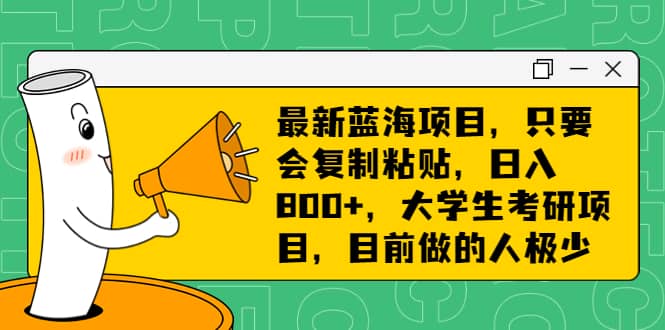 最新蓝海项目，只要会复制粘贴，日入800+，大学生考研项目，目前做的人极少六月网创-网创项目资源站-副业项目-创业项目-搞钱项目六月网创