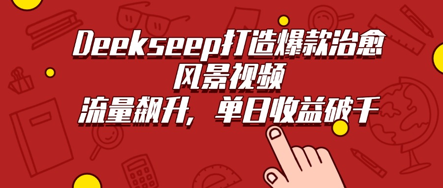 Deekseep打造爆款治愈风景视频,流量飙升,单日收益破千六月网创-网创项目资源站-副业项目-创业项目-搞钱项目六月网创