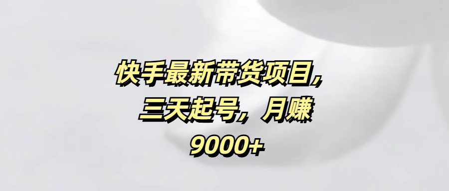 快手最新带货项目,三天起号,月赚9000+六月网创-网创项目资源站-副业项目-创业项目-搞钱项目六月网创