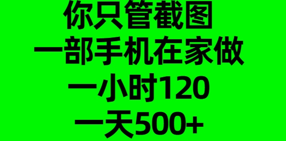 你只管截图,一部手机在家做,一小时120,一天500+六月网创-网创项目资源站-副业项目-创业项目-搞钱项目六月网创