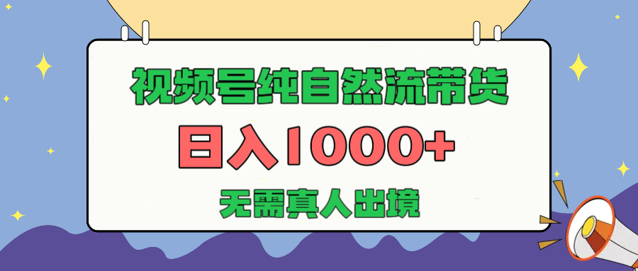 视频号纯自然流带货,日入1000+,无需真人出境,新手小白也可操作六月网创-网创项目资源站-副业项目-创业项目-搞钱项目六月网创