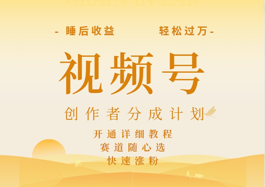 详解视频号创作者分成计划,暴力起号,可同步多平台,实现睡后收入2W+,看懂即可操作!六月网创-网创项目资源站-副业项目-创业项目-搞钱项目六月网创