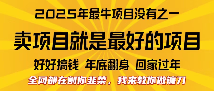 全网都在割你韭菜,我来教你做镰刀。卖项目就是最好的项目,2025年最牛互联网项目六月网创-网创项目资源站-副业项目-创业项目-搞钱项目六月网创