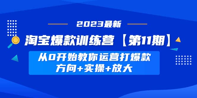 淘宝爆款训练营【第11期】 从0开始教你运营打爆款,方向+实操+放大六月网创-网创项目资源站-副业项目-创业项目-搞钱项目六月网创