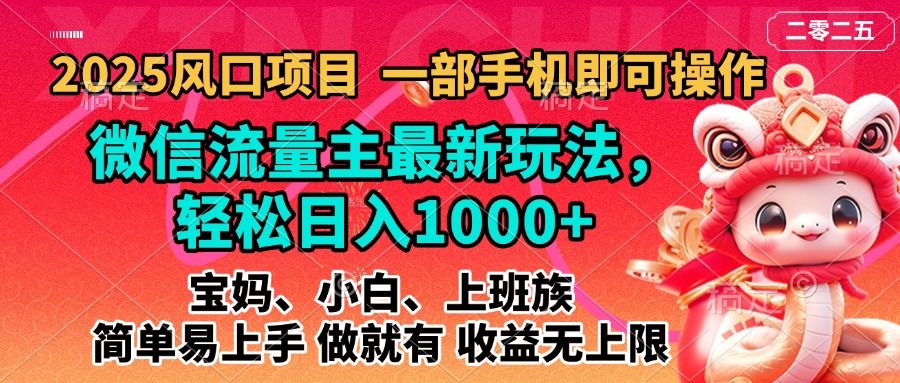 2025蓝海风口项目,微信流量主最新玩法,轻松日入1000+,简单易上手,做就有 收益无上限六月网创-网创项目资源站-副业项目-创业项目-搞钱项目六月网创
