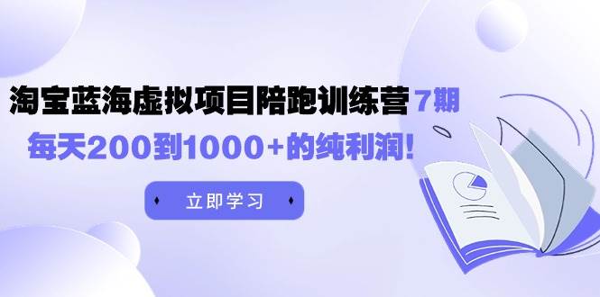 黄岛主《淘宝蓝海虚拟项目陪跑训练营7期》每天200到1000+的纯利润六月网创-网创项目资源站-副业项目-创业项目-搞钱项目六月网创