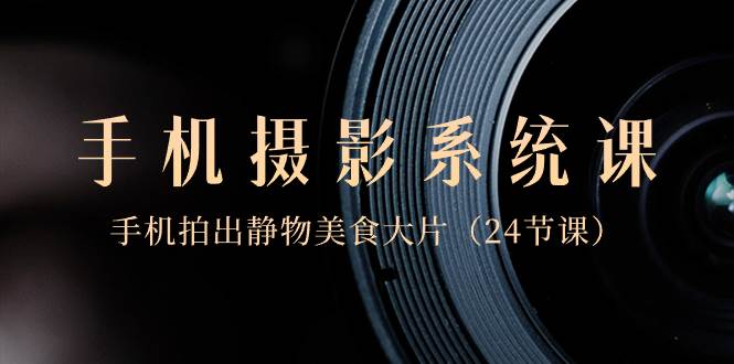0基础-手机摄影系统课,手机拍出静物美食大片(24节课)六月网创-网创项目资源站-副业项目-创业项目-搞钱项目六月网创