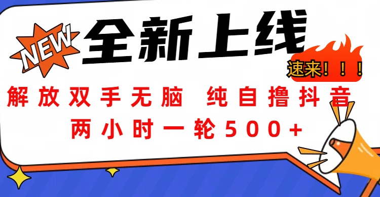 解放双手无脑 纯自撸抖音 两小时一轮500+六月网创-网创项目资源站-副业项目-创业项目-搞钱项目六月网创