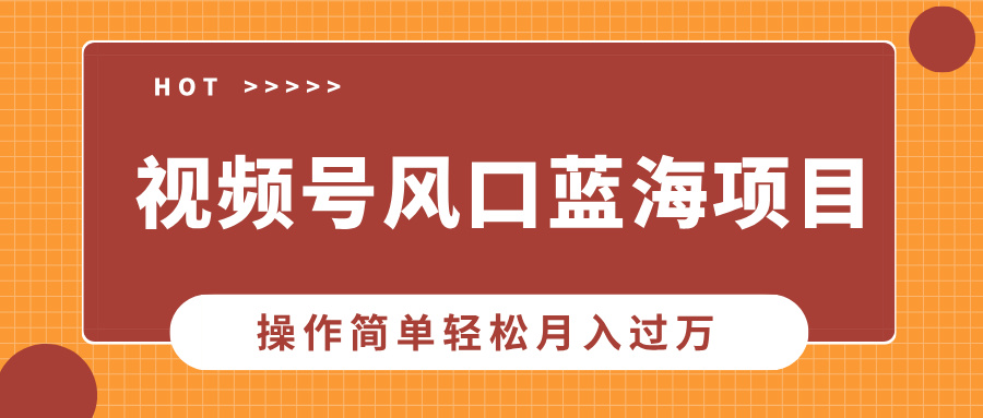 视频号风口蓝海项目,中老年人的流量密码,操作简单轻松月入过万六月网创-网创项目资源站-副业项目-创业项目-搞钱项目六月网创