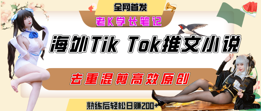 海外tiktok小说推文暴力项目,高停留率,高转化率,上手后一天搞顿饭钱不是问题六月网创-网创项目资源站-副业项目-创业项目-搞钱项目六月网创