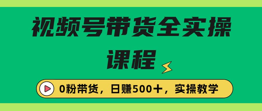 收费1980的视频号带货保姆级全实操教程，0粉带货六月网创-网创项目资源站-副业项目-创业项目-搞钱项目六月网创