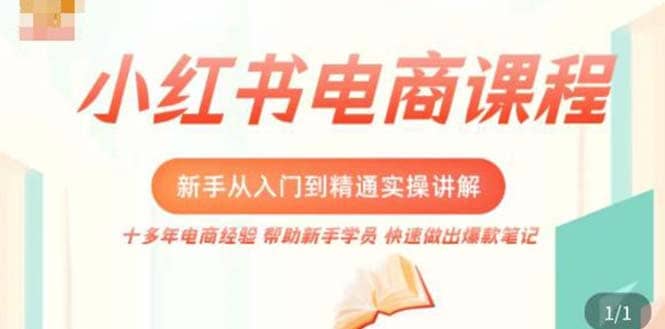 小红书电商新手入门到精通实操课，从入门到精通做爆款笔记，开店运营六月网创-网创项目资源站-副业项目-创业项目-搞钱项目六月网创