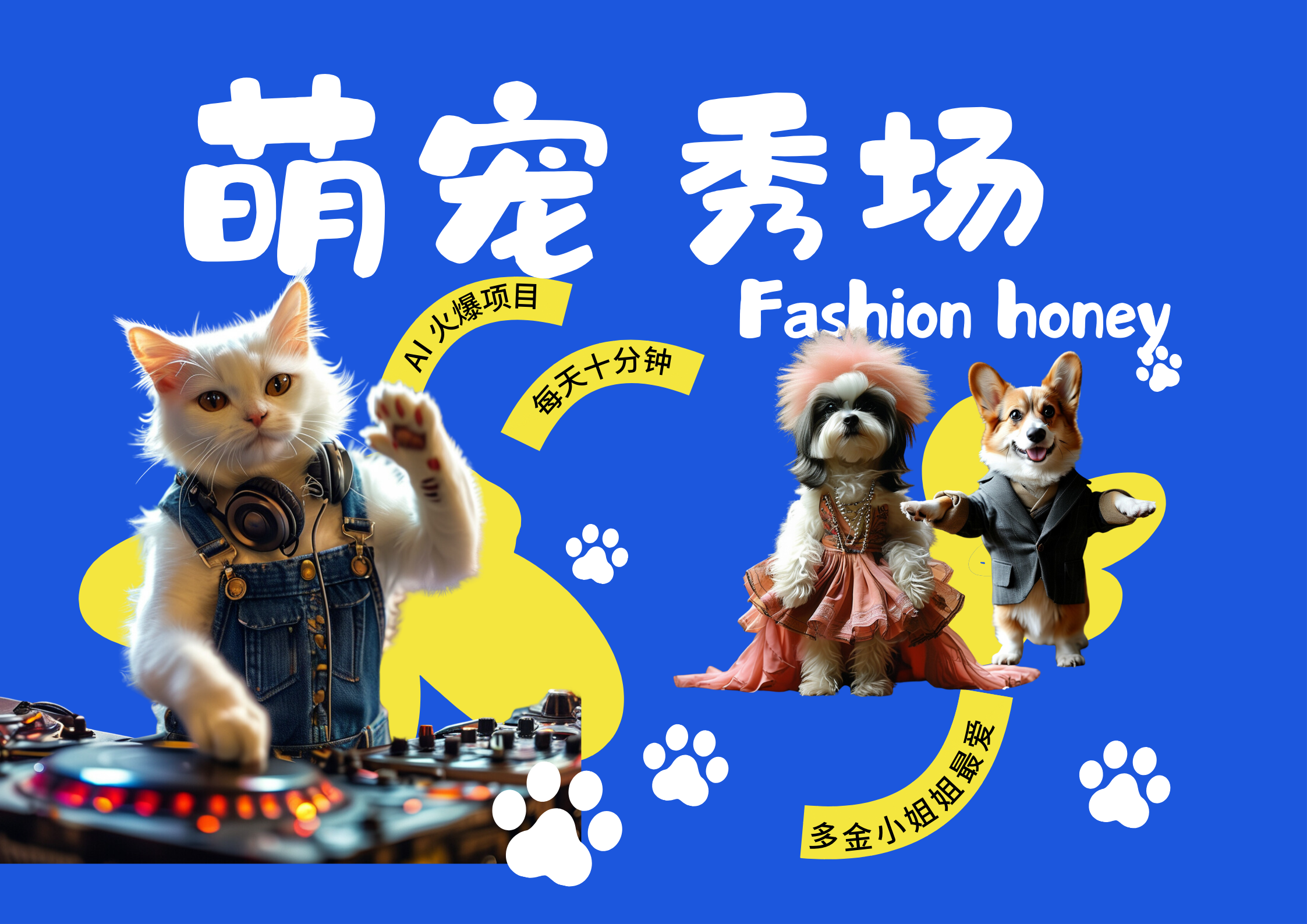 酷飒动物跳舞走秀  时尚喵FASHION汪 多金小姐姐最爱的 轻松月入破万六月网创-网创项目资源站-副业项目-创业项目-搞钱项目六月网创