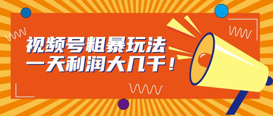 视频号粗暴玩法,一天利润大几千六月网创-网创项目资源站-副业项目-创业项目-搞钱项目六月网创