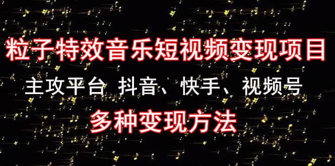 《粒子特效音乐短视频变现项目》主攻平台 抖音、快手、视频号 多种变现方法六月网创-网创项目资源站-副业项目-创业项目-搞钱项目六月网创